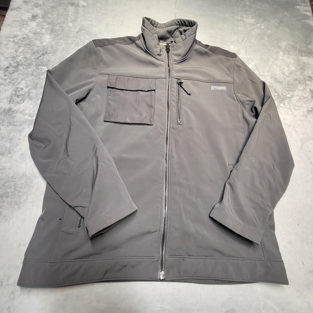 Moosejaw Jacket Mens XL Gray Windbreaker Softshell Lined Full Zip Pockets